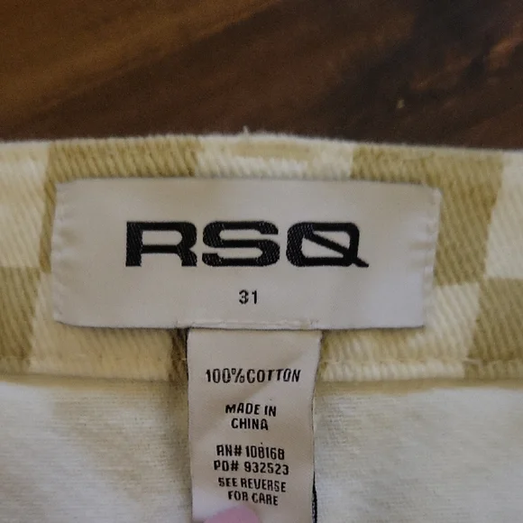 RSQ Yellow and White Checkered Mini Skirt - Picture 3 of 4